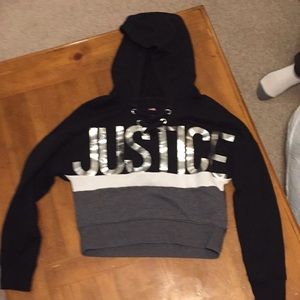 justice cropped hooded sweatshirt
